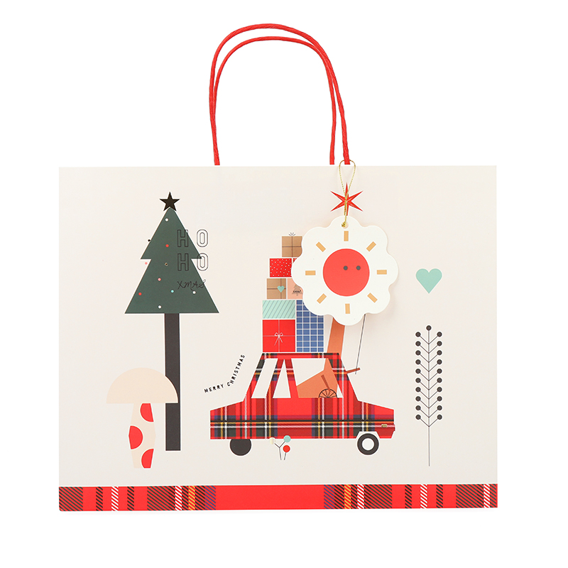 Christmas Paper rope Gift Bag